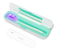 TYPLFH Étui désinfectant pour brosse à dents, couvercle de brosse à dents, support de voyage portable pour le nettoyage et le rangement, port C et charge des piles AA, filtre à air, arrêt automatique