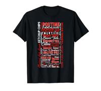 Typographie Alimentaire canadienne, Poutine Maple Foodie Canada Design T-Shirt Graphique avec Valeur, Homme, Noir, S