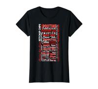 Typographie Alimentaire canadienne, Poutine Maple Foodie Canada Design T-Shirt Graphique avec Valeur, Femme, Noir, L