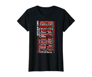 Typographie Alimentaire canadienne, Poutine Maple Foodie Canada Design T-Shirt Graphique avec Valeur