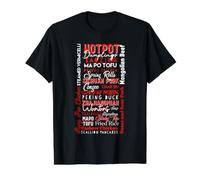 Typographie Alimentaire Chinoise, China Hotpot Dumpling Foodie Desi T-Shirt Graphique avec Valeur