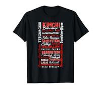 Typographie Alimentaire coréenne, Kimchi Bulgogi Korea BBQ Design T-Shirt Graphique avec Valeur, Homme, Noir, L