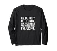 Typographie Blanche Sarcastique « I'm Actually Not Funny » Manche Longue