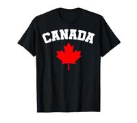 Typographie collégiale arquée du Canada et Feuille d'érable Rouge T-Shirt