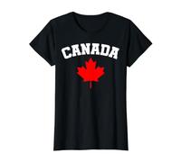 Typographie collégiale arquée du Canada et Feuille d'érable Rouge T-Shirt Graphique avec Valeur