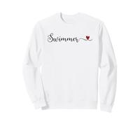 Typographie de Nageur Mignonne avec Un cœur - Cadeau de Natation Sweatshirt