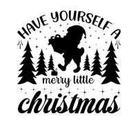 typographie de Noël passez un joyeux petit Noël Stickers gravés 67.2x67.4cm Fourni avec un kit de film de transfert Noir