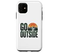 Typographie de Paysage Go Outside Mountain Sunrise Coque pour iPhone 11