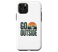 Typographie de Paysage Go Outside Mountain Sunrise Coque pour iPhone 11 Pro