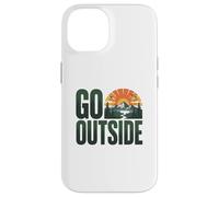 Typographie de Paysage Go Outside Mountain Sunrise Coque pour iPhone 14