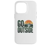 Typographie de Paysage Go Outside Mountain Sunrise Coque pour iPhone 14 Pro Max