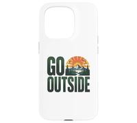 Typographie de Paysage Go Outside Mountain Sunrise Coque pour iPhone 15 Pro
