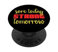 Typographie d'entraînement de Motivation Sore Today Strong Tomorrow PopSockets PopGrip Adhésif