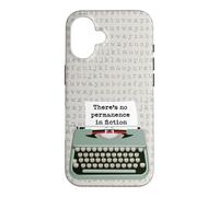 Typographie drôle de Machine à écrire Il n'y a Pas de Permanence dans la Fiction Coque pour iPhone 16