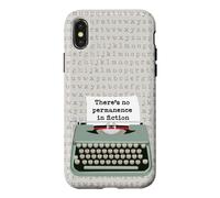 Typographie drôle de Machine à écrire Il n'y a Pas de Permanence dans la Fiction Coque pour iPhone X/XS