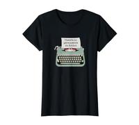 Typographie drôle de Machine à écrire Il n'y a Pas de Permanence dans la Fiction T-Shirt Graphique avec Valeur, Femme, Noir, XL
