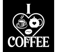 typographie du café j'aime le café Stickers muraux en PVC 42x43.5cm Étanche Blanc