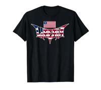 Typographie du Liberia avec Drapeau libérien | Liberia Independence T-Shirt Graphique avec Valeur
