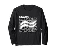 Typographie du Zodiaque Verseau Astrologie rétro Vintage Manche Longue