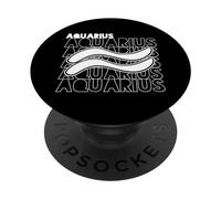 Typographie du Zodiaque Verseau Astrologie rétro Vintage PopSockets PopGrip Adhésif