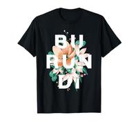 Typographie Florale du Burundi Pride Heritage Design T-Shirt