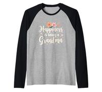 Typographie Florale Être Une Grand-mère Manche Raglan