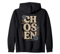 Typographie Florale rétro choisie avec Citation botanique bohème Sweat à Capuche