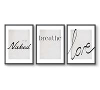 Typographie - Lot de 3 impressions, citations d'art mural, décoration d'intérieur rétro minimaliste, idée cadeau moderne du milieu du siècle, archivage mat, A2 (encadré) - 59,4 x 42 cm