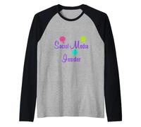 Typographie ludique de Technologie et de Marketing d'initiés des médias Sociaux Manche Raglan