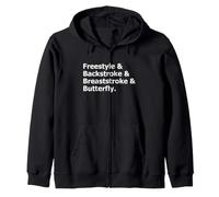 Typographie Quatre Coups de Natation pour Les nageurs Sweat à Capuche