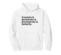 Typographie Quatre Coups de Natation pour Les nageurs Sweat à Capuche