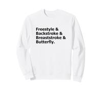 Typographie Quatre Coups de Natation pour Les nageurs Sweatshirt