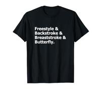 Typographie Quatre Coups de Natation pour Les nageurs T-Shirt