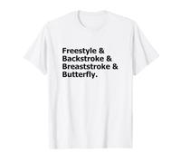 Typographie Quatre Coups de Natation pour Les nageurs T-Shirt