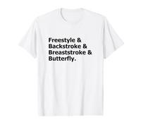 Typographie Quatre Coups de Natation pour Les nageurs T-Shirt Graphique avec Valeur