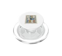 Typographie rétro Wild and Free Pastel Boho PopSockets PopGrip pour MagSafe