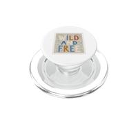 Typographie rétro Wild and Free Pastel Boho PopSockets PopGrip pour MagSafe