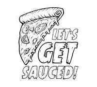 typographie vintage de pizza Stickers gravés 65.6x79.8cm Personnalisation Noir