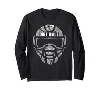 Typography American Baseball Catcher Mask Player Game Day Manche Longue