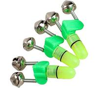TypoGrove Lot de 3 avertisseurs de touche pour canne à pêche, double cloches avec lumière LED de nuit, indicateurs de morsure de pêche, accessoire de chasse et de pêche