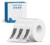 TYPONOS Ruban adhésif P21 noir sur transparent, 14 x 40 mm, adapté pour étiqueteuse NELKO P21 standard laminé de 180 étiquettes/3 rouleaux, ruban d'étiquettes transparent de rechange pour bureau et