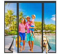 TYPYMY Moustiquaire Porte Fenetre Magnétique,Moustiquaire Porte,Moustiquaire Baie Vitree Coulissante,Rideaux Toile Insect Ecran,Magnétique Moustiquaire Porte,Fermeture Automatique,Noir,140x200cm