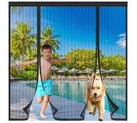 TYPYMY Moustiquaire Porte Fenetre Magnétique,Moustiquaire Porte,Moustiquaire Baie Vitree Coulissante,Rideaux Toile Insect Ecran,Magnétique Moustiquaire Porte,Fermeture Automatique,Noir,180x210cm