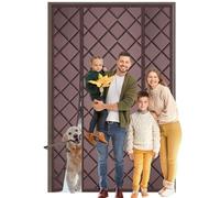 TYPYMY Rideau de Porte Isolant Thermique,240x240cm,Adapté aux Animaux,Isolée Pour le Patio, la Cuisine, la Chambre à Coucher, le Salon, sans Perçage,Brun