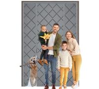 TYPYMY Rideau de Porte Isolant Thermique,240x240cm,Adapté aux Animaux,Isolée Pour le Patio, la Cuisine, la Chambre à Coucher, le Salon, sans Perçage,Gris