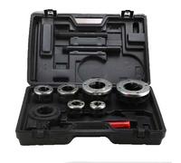 TYQMYSM Kit d'enfile-tubes manuel, 6 têtes de filière (1,27 cm à 5,1 cm NPT), poignée à cliquet et jeu de clés pour tuyaux en acier/cuivre/PVC, étui de transport compact inclus