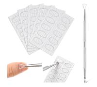 Tyqour 1 repousse-cuticules à double tête en acier inoxydable avec 10 papiers abrasifs, repousse-cuticules avec fourchette à double tête Cuticle Pusher Papier de verre Coupe-ongles professionnel