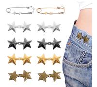 Tyqour Lot de 10 paires de pantalons réglables - Bouton de pantalon amovible pour resserrer le pantalon - Clip réglable - Boucles de taille sans clous - Clip serré, coloré, 4.3 x 2cm