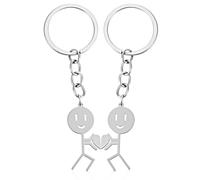 Tyqour Lot de 2 porte-clés amusants assortis pour femme, cadeaux de relation longue distance pour couples, petit ami, petite amie, lui, elle, meilleure amie, remise de diplôme, cadeau d'anniversaire