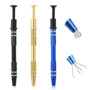 Tyqour Lot de 3 pinces de piercing en acier inoxydable pour boules avec 4 griffes - Support de boule de piercing pour perles, montres, lunettes, soudures, fabrication de bijoux